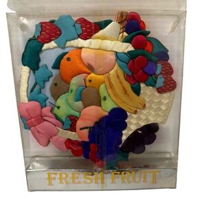 Vintage First Editions Fresh Fruit Index Address Book Fabric Paper New 1981